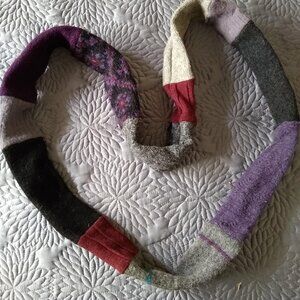 vintage y2k handmade upcycled wool infinity scarf NWOT